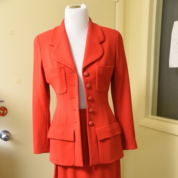 chanel red suit